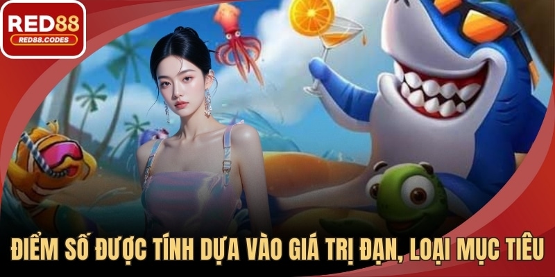 Điểm số được tính dựa vào giá trị đạn, loại mục tiêu